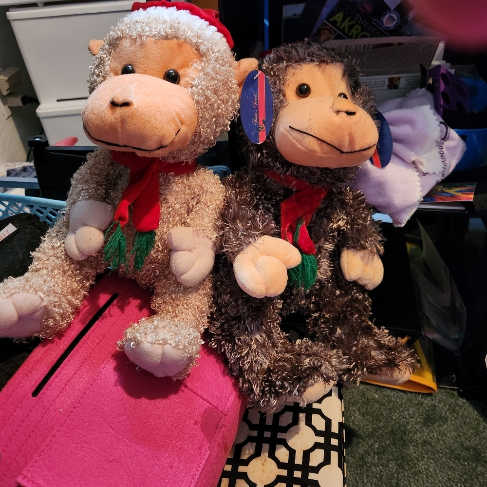 Christmas Monkeys Stuffed Animals